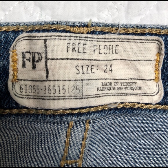 HP Free People Boot Cut Dark Insert Jeans Sz 24 - Picture 5 of 8
